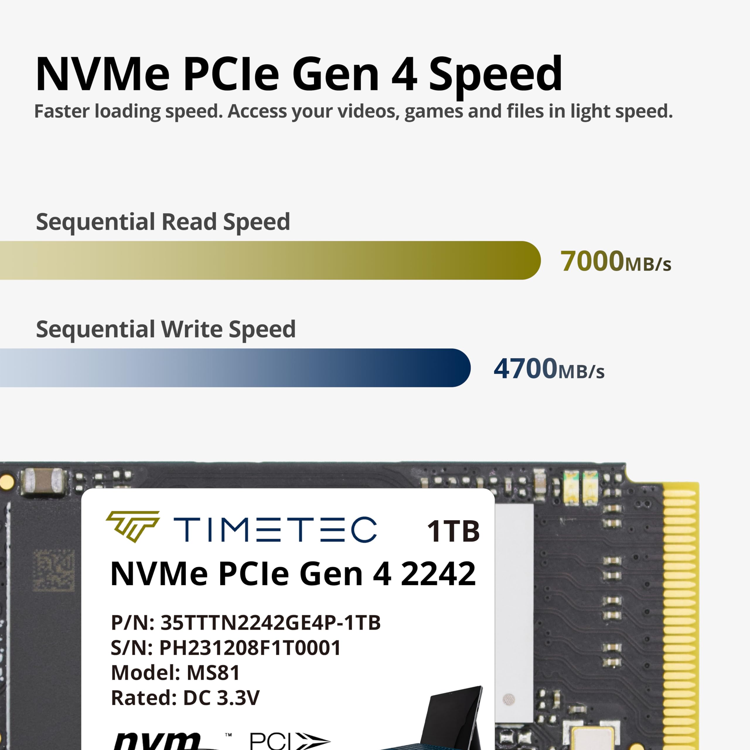 Foto 6 | Ssd Timetec M.2 2242 Nvme Pcie Gen4x4 3d Nand Tlc - Venta Internacional.