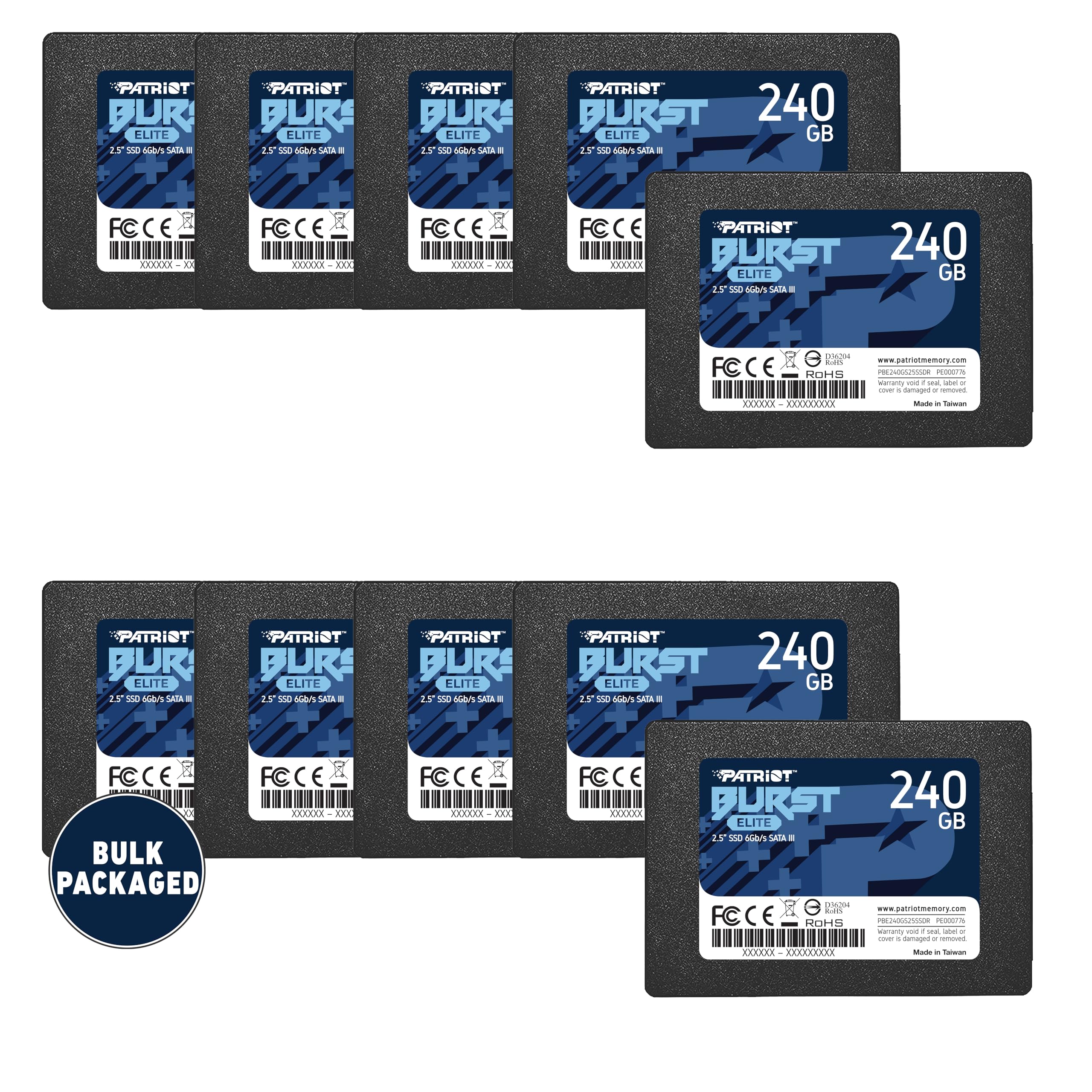 Foto 1 | Ssd Patriot Burst Elite Sata 3, 240 Gb, 2,5 Pulgadas, Paquete De 10 Unidades - Venta Internacional.
