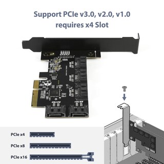 Foto 3 | Tarjeta Host Pcie X4 Sata Iii De 6 Gbps Vantec Ugt-st655 De 5 Puertos - Venta Internacional.
