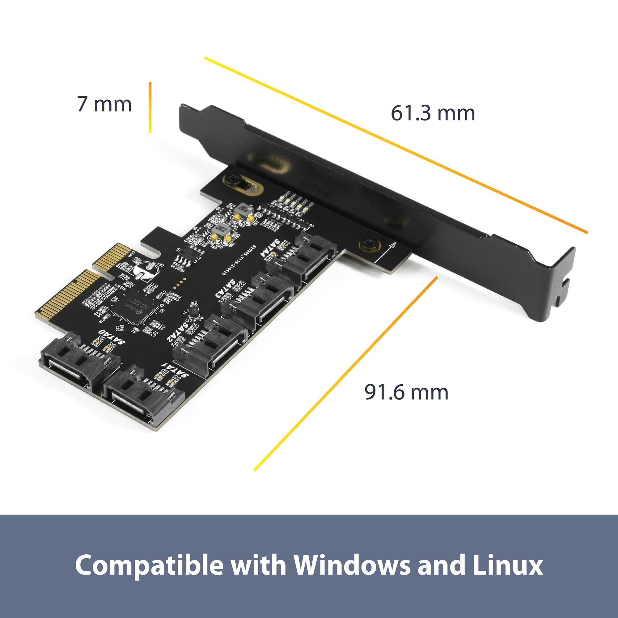 Foto 7 pulgar | Tarjeta Host Pcie X4 Sata Iii De 6 Gbps Vantec Ugt-st655 De 5 Puertos - Venta Internacional.