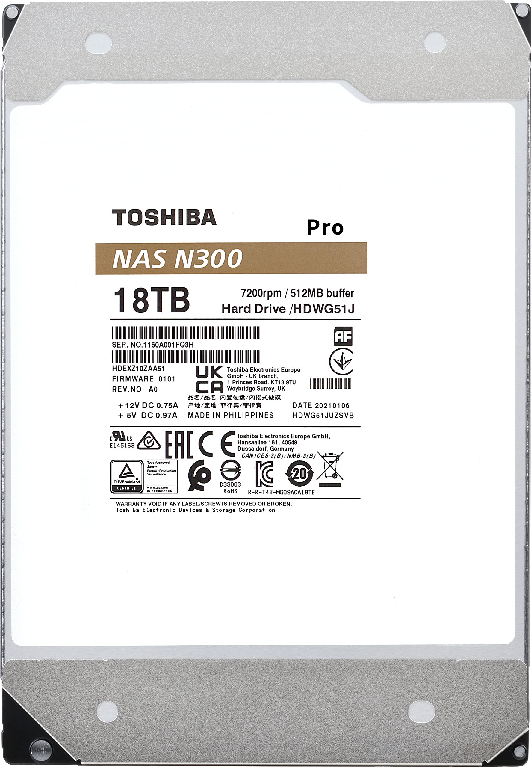 Foto 7 pulgar | Disco Duro Toshiba N300 Pro Business Nas 3.5'' Sata De 18 Tb - Venta Internacional.