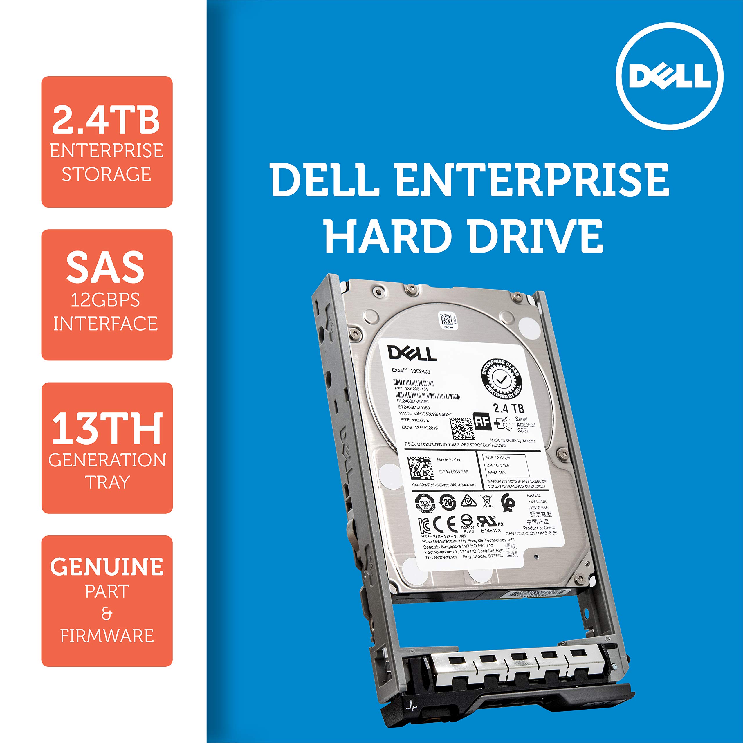 Foto 2 | Disco Duro Dell Poweredge De 2,4 Tb, 10 000 Unidades Sas, 2,5 Pulgadas, 13g, Bandeja - Venta Internacional.
