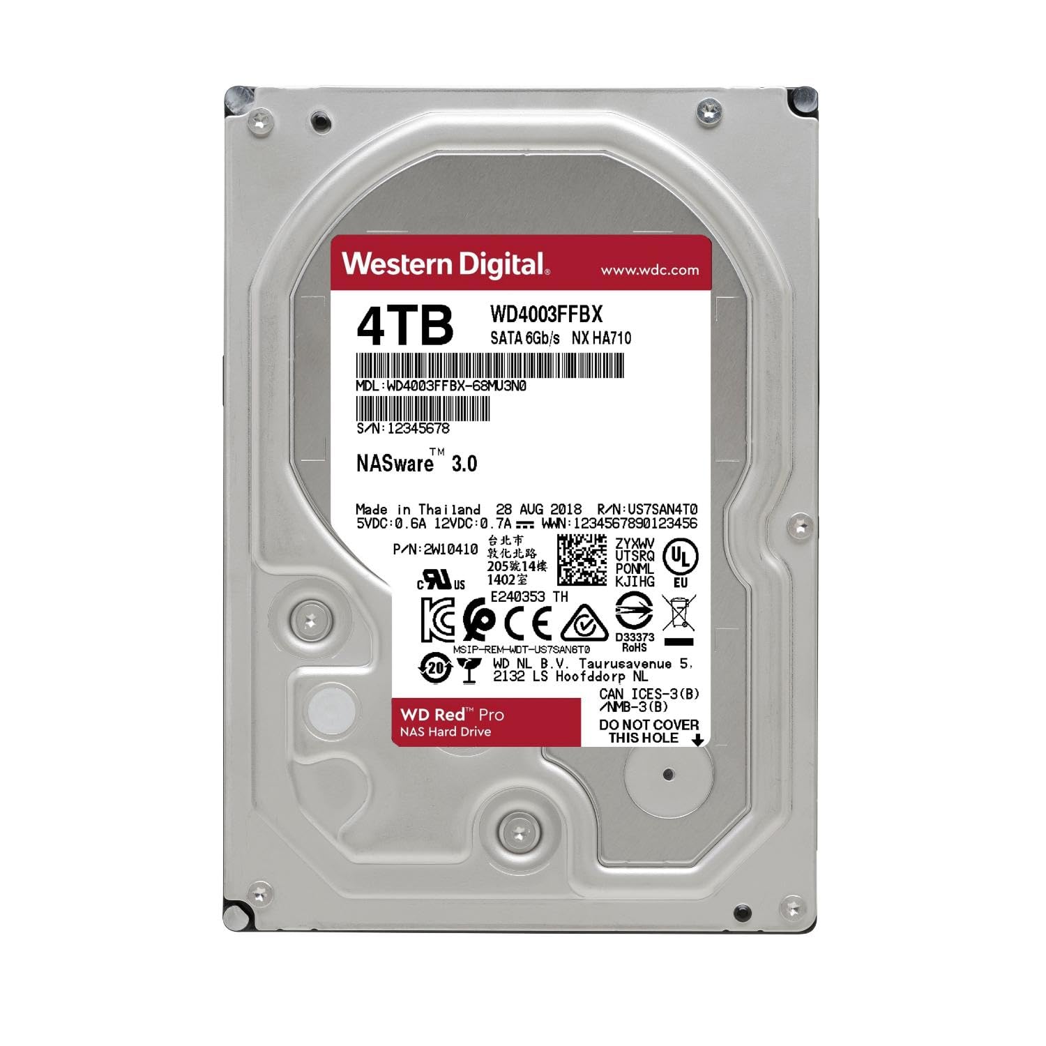 Foto 3 pulgar | Disco Duro Western Digital Wd Red Pro De 4 Tb, 3,5'', Sata, 6 Gb/s - Venta Internacional.