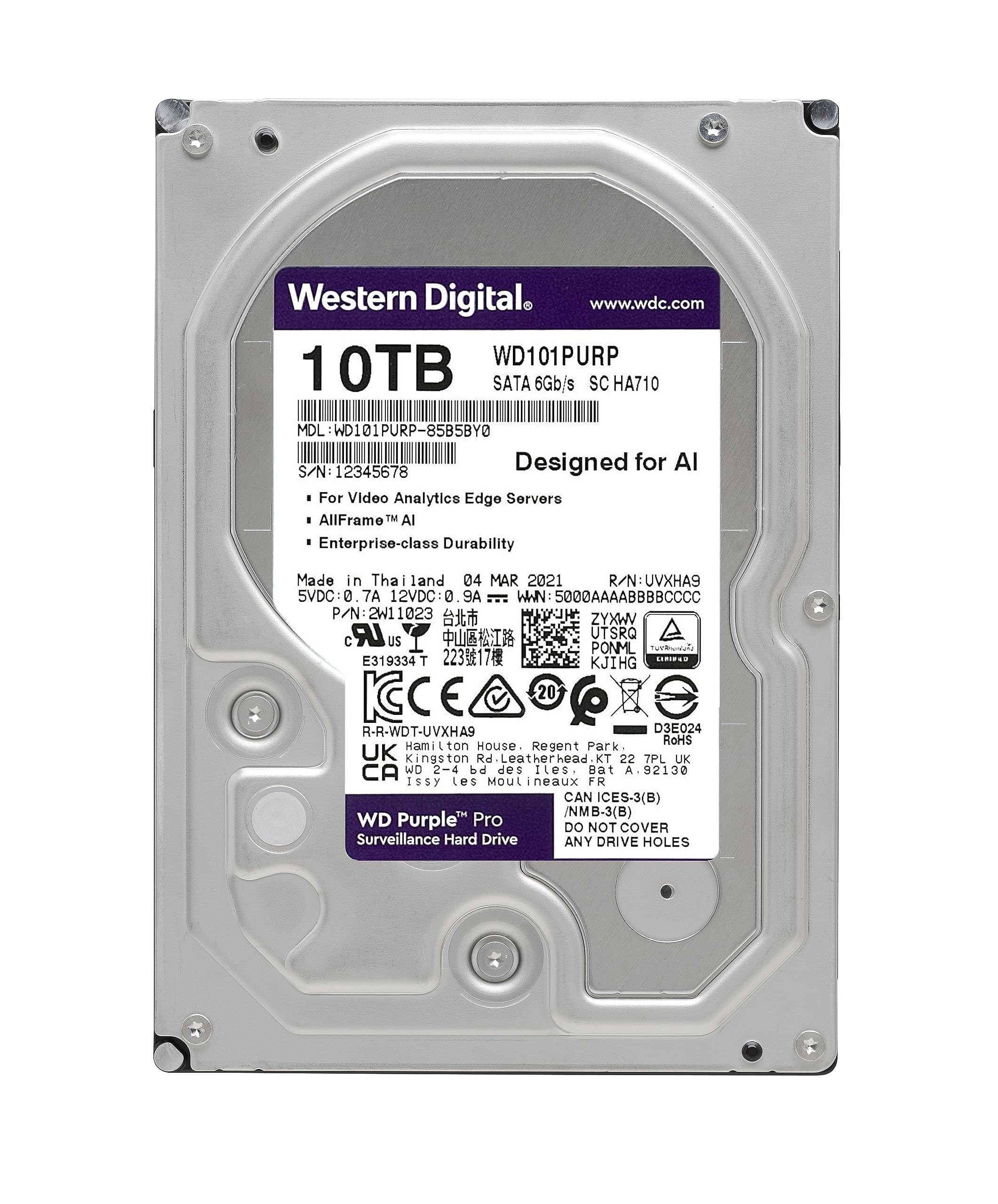 Foto 3 pulgar | Disco Duro Western Digital Wd Purple Pro 10 Tb Sata 6 Gb/s - Venta Internacional.