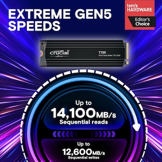 Foto 2 | Ssd Crucial New 2024 T705 Pcie Gen5 Nvme M.2 De 4 Tb Con Disipador Térmico - Venta Internacional.