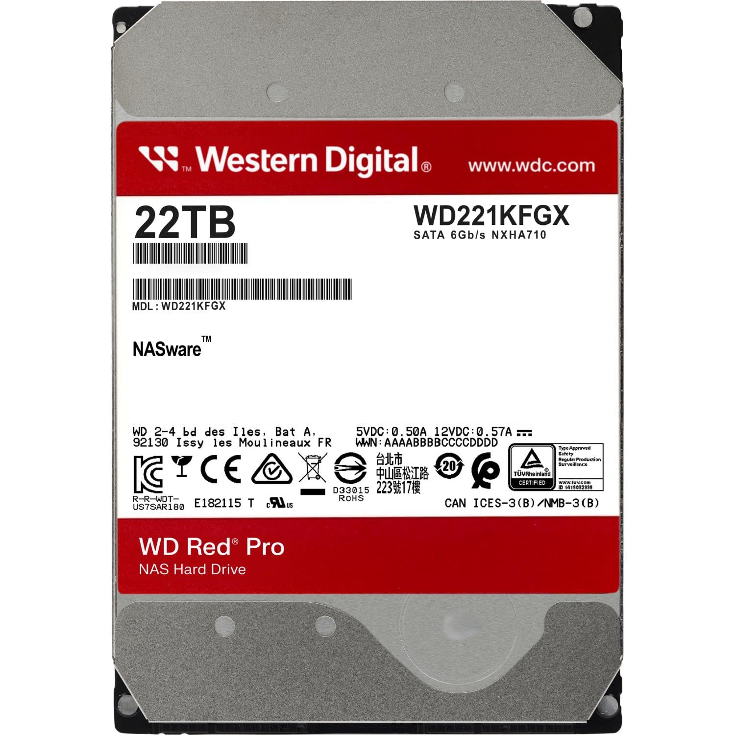 Foto 3 pulgar | Disco Duro Western Digital Wd Red Pro 22 Tb 3 5'' Sata 6 Gb/s - Venta Internacional.