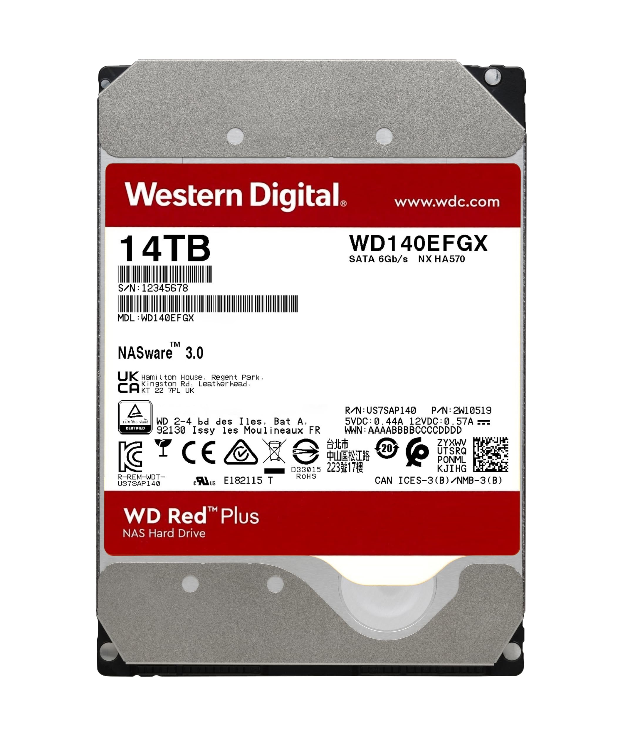 Foto 3 pulgar | Disco Duro Western Digital Wd Red Plus 14 Tb 3 5'' Sata 6 Gb/s - Venta Internacional.