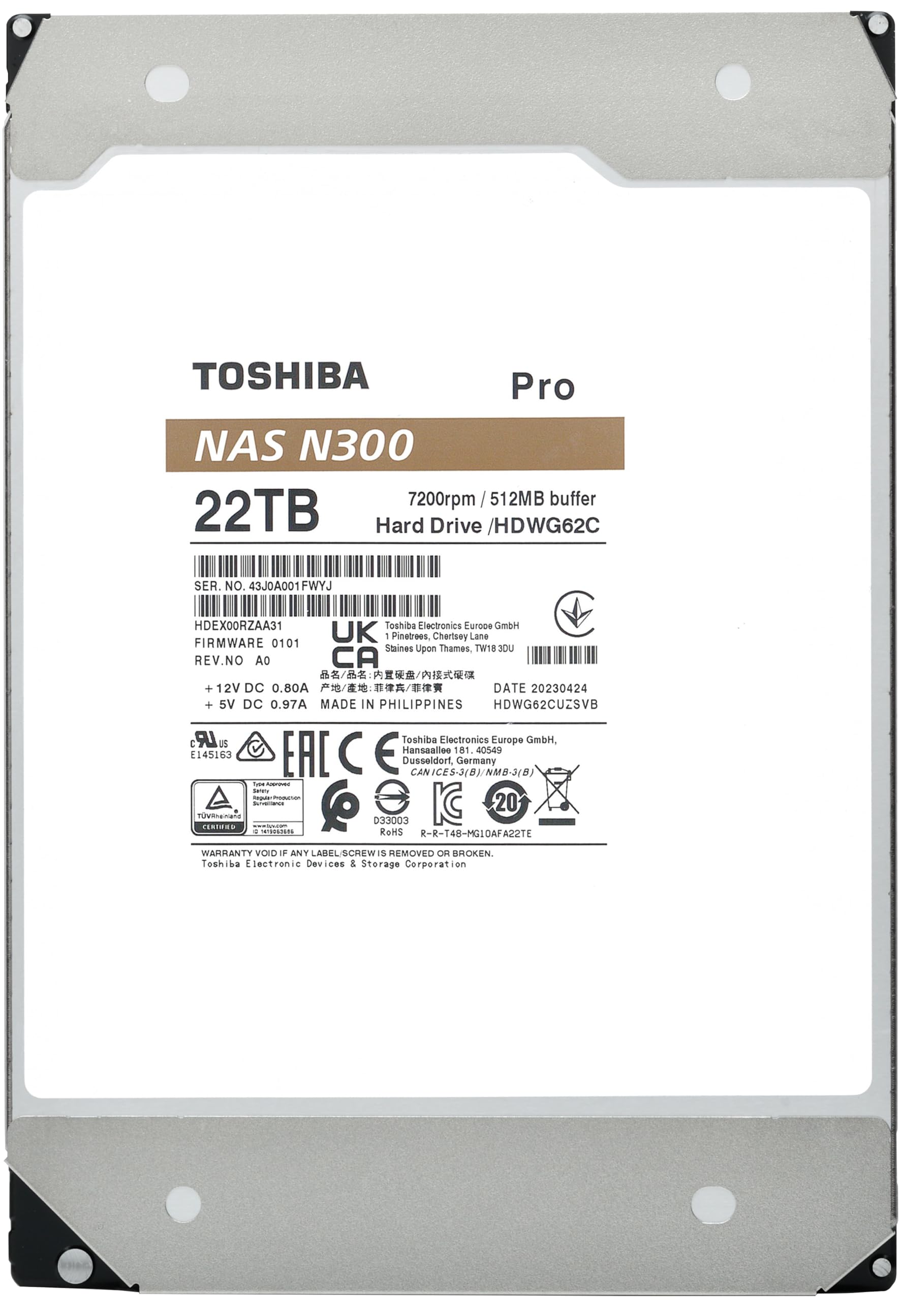 Foto 6 | Disco Duro Toshiba N300 Pro Business Nas 3.5'' Sata De 22 Tb - Venta Internacional.