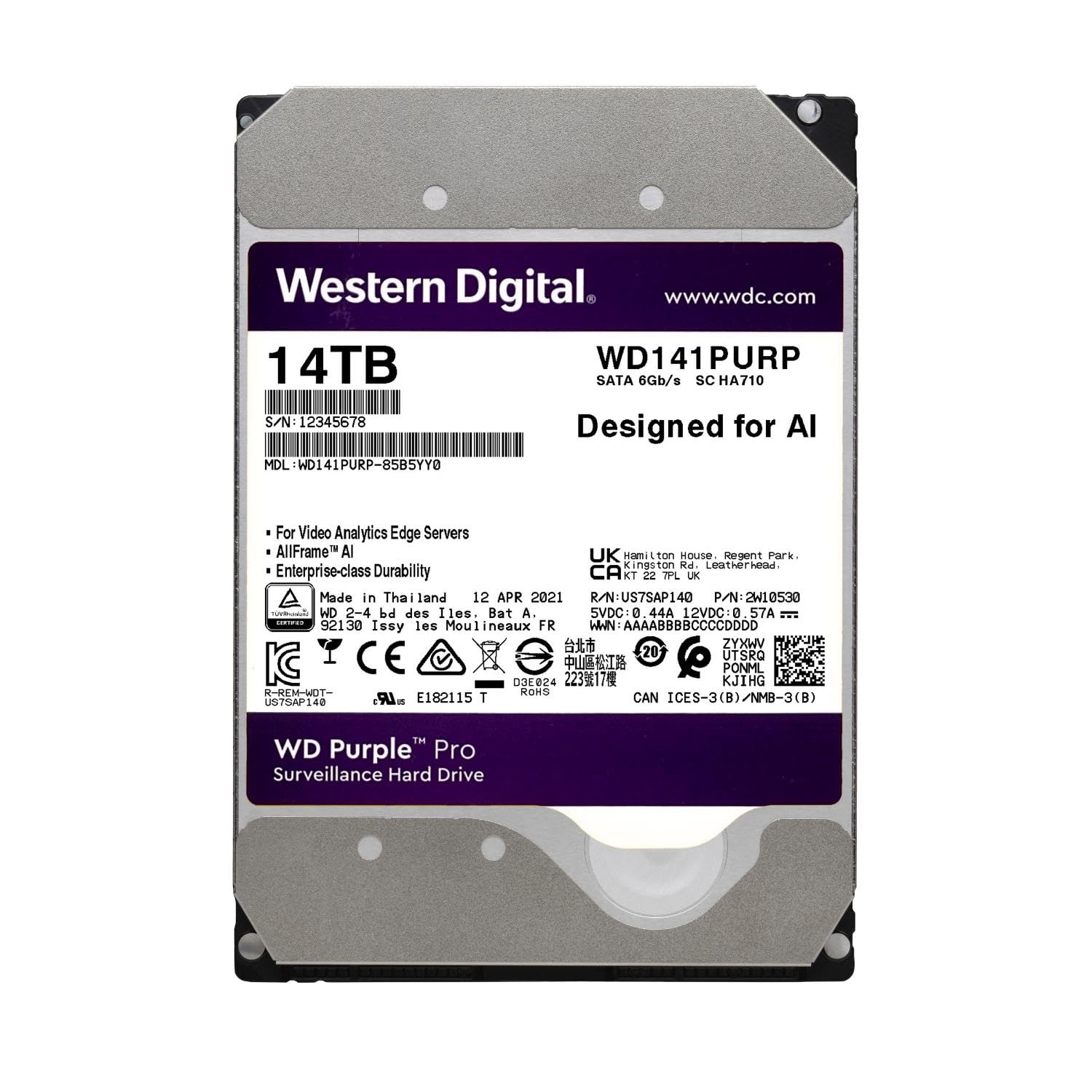 Foto 3 pulgar | Disco Duro Western Digital Wd Purple Pro 14 Tb Sata 6 Gb/s - Venta Internacional.