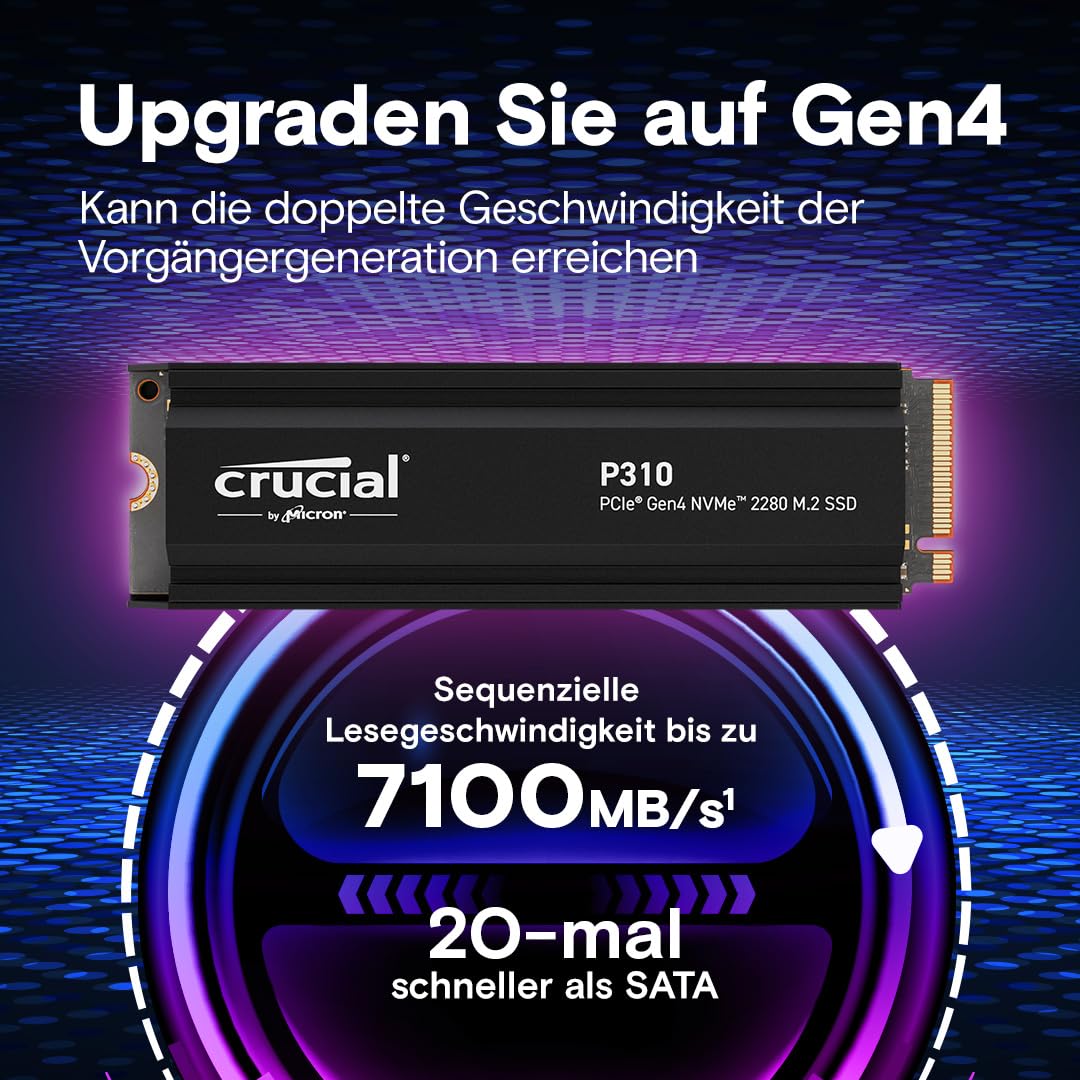 Foto 3 pulgar | Ssd Crucial P310 Pcie Gen4 2280 Nvme M.2 De 1 Tb Con Disipador Térmico - Venta Internacional.