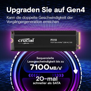Foto 2 | Ssd Crucial P310 Pcie Gen4 2280 Nvme M.2 De 1 Tb Con Disipador Térmico - Venta Internacional.