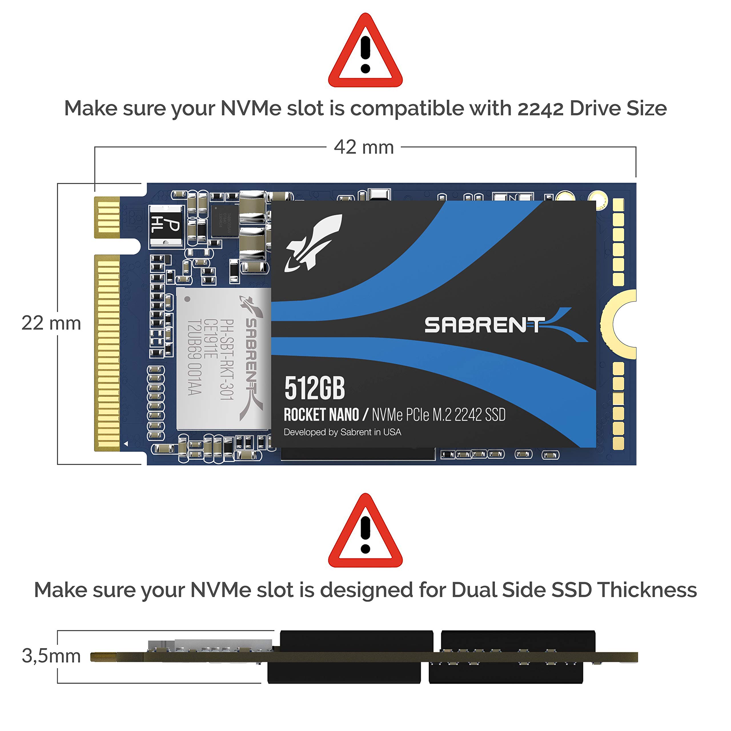 Foto 3 pulgar | Ssd Sabrent Rocket Nvme Pcie M.2 2242 512 Gb De Bajo Consumo - Venta Internacional.