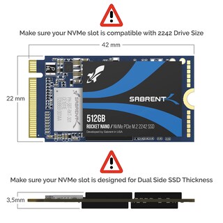 Foto 2 | Ssd Sabrent Rocket Nvme Pcie M.2 2242 512 Gb De Bajo Consumo - Venta Internacional.