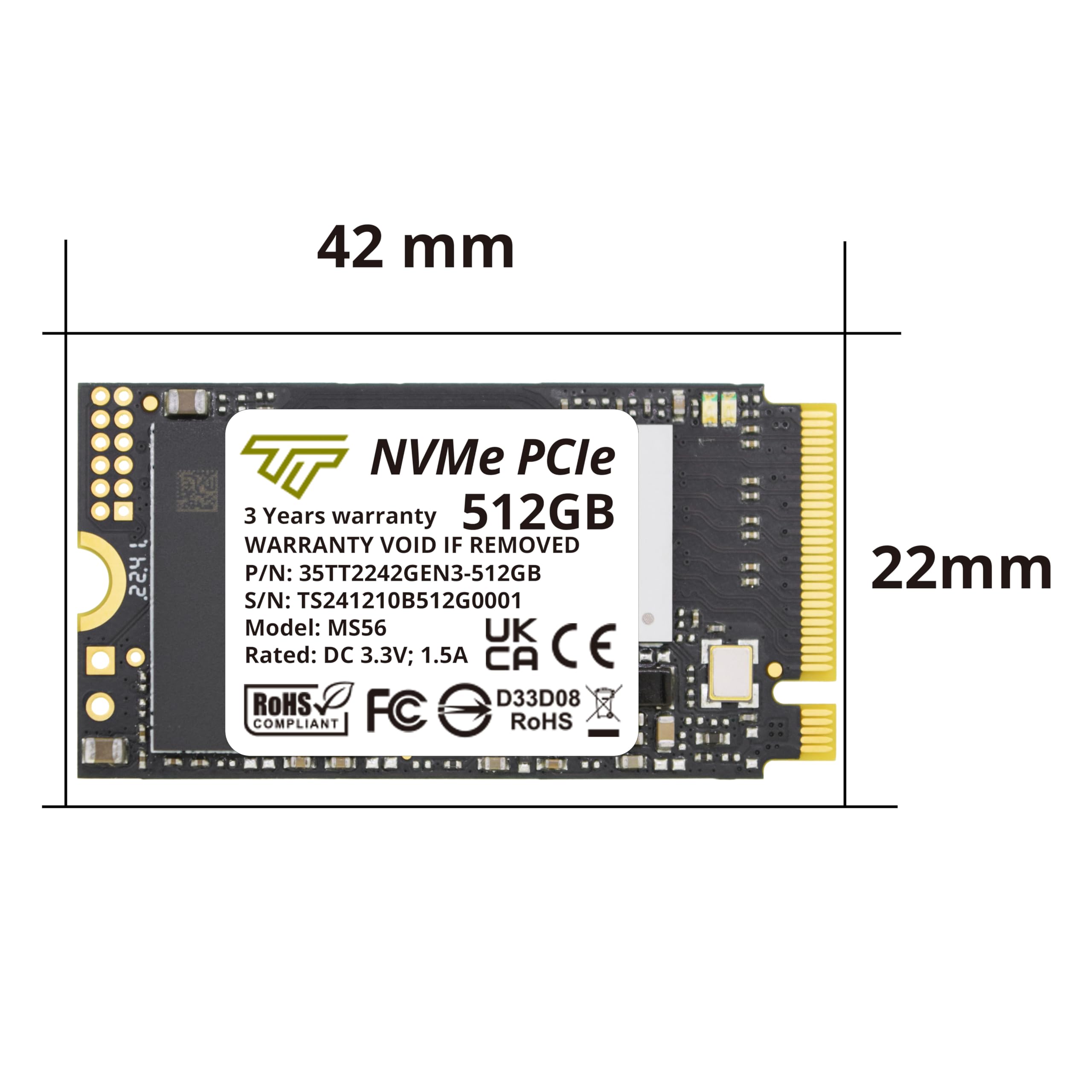 Foto 3 pulgar | Ssd Timetec M.2 2242 Nvme Pcie Gen3x4 3d Nand Tlc De 512 Gb - Venta Internacional.
