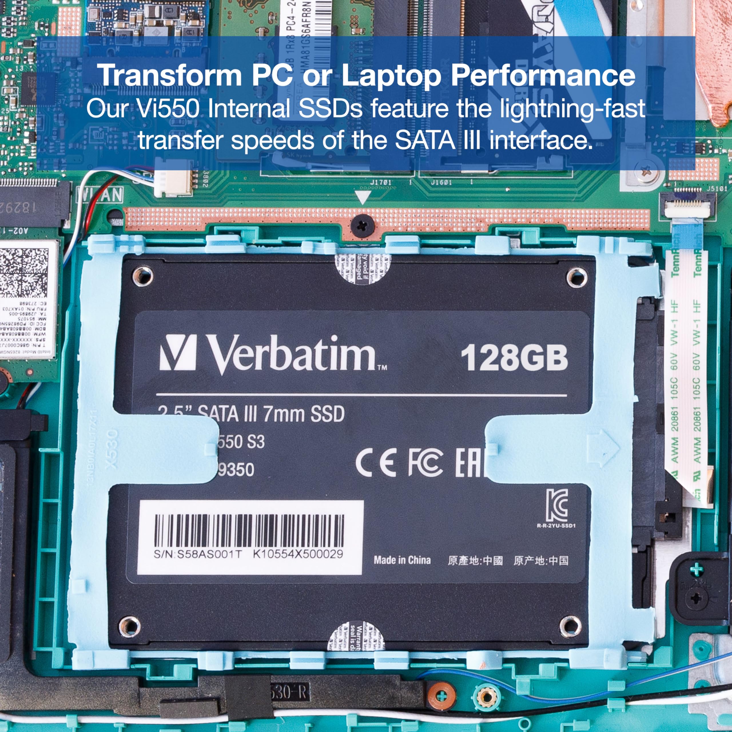 Foto 6 pulgar | Unidad De Estado Sólido Verbatim Vi550 256gb Sata Iii 2.5'' - Venta Internacional.