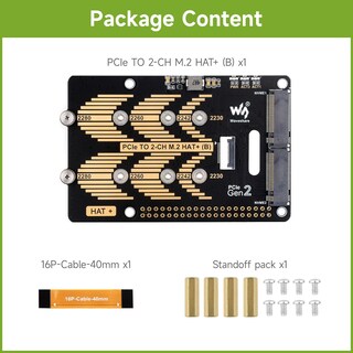 Foto 2 | Pcie A M.2 Hat De 2 Canales Compatible Con Raspberry Pi 5 - Venta Internacional.