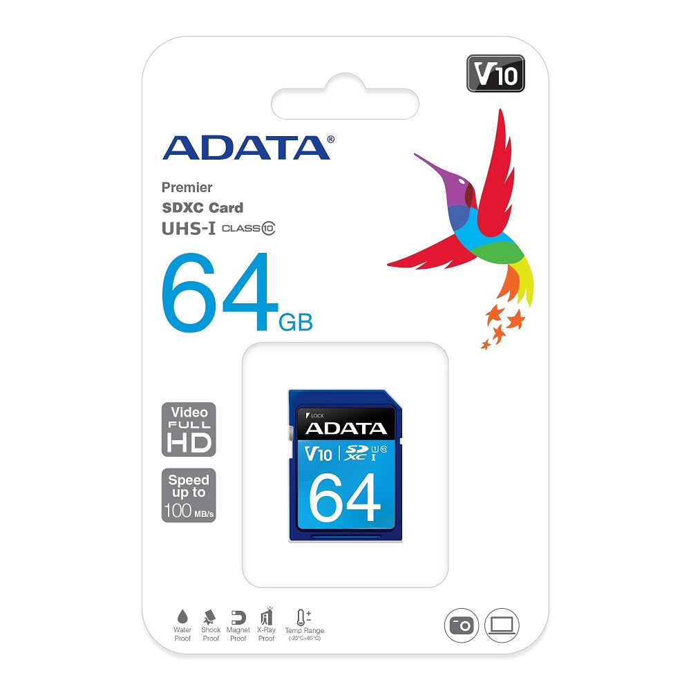 Foto 2 | Memoria Sd Adata Class 10 64 Gb Azul Asdx64guicl10-r