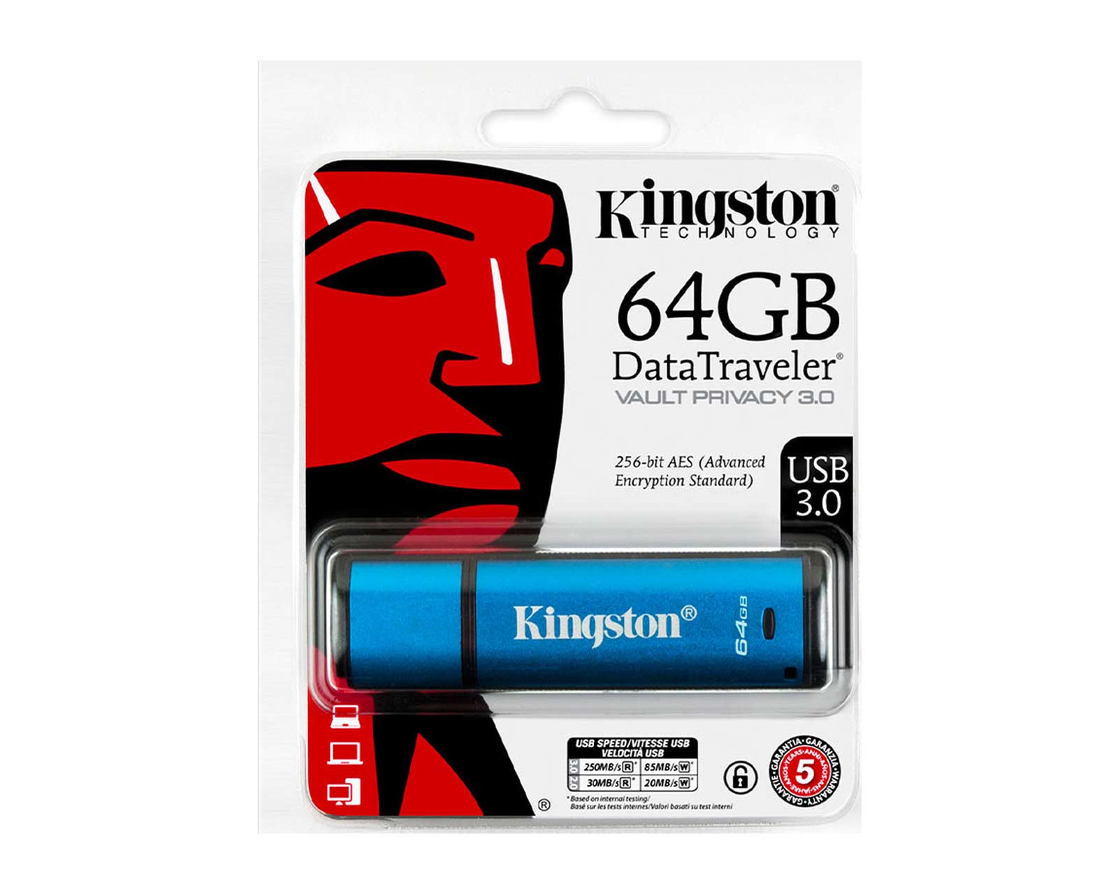 Foto 4 pulgar | Memoria Kingston Usb 3.0 Vp30 64gb