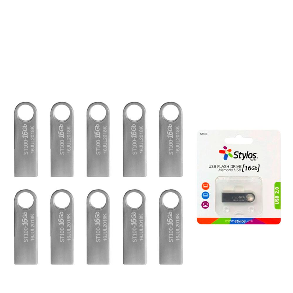 Foto 2 pulgar | Memorias Usb Stylos de 16 Gb 10 Piezas
