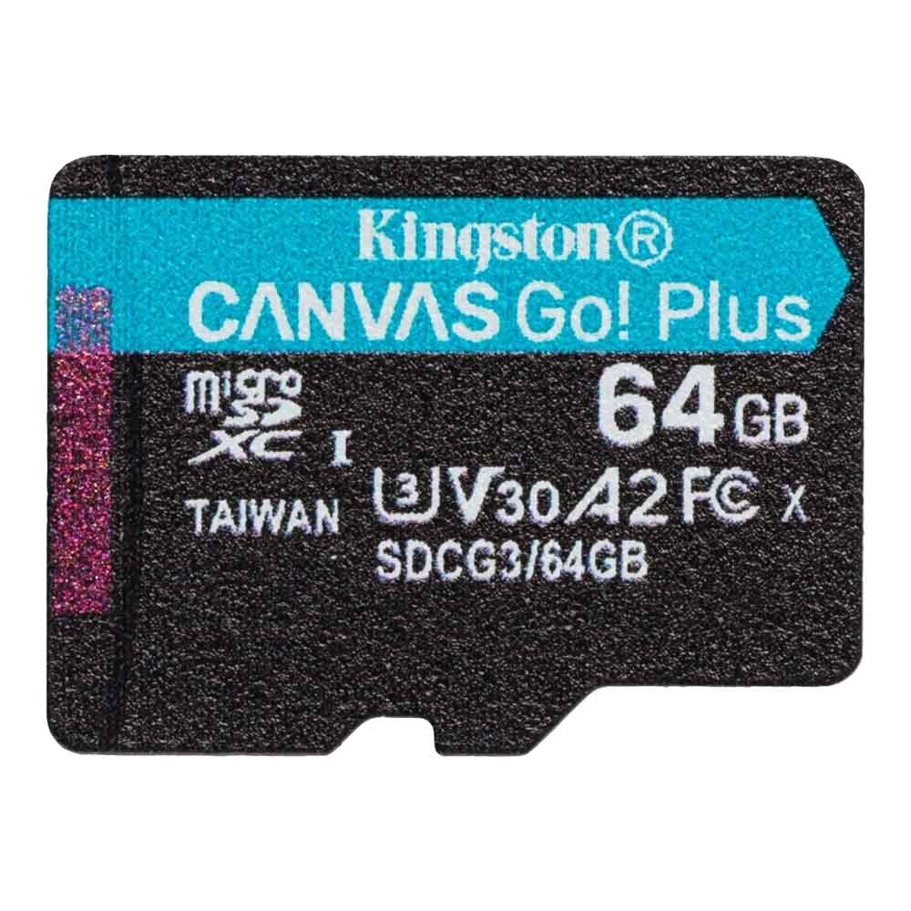 Memoria MicroSD de 64gb Kingston Canvas Go C/A SDCG3 color Negro $399