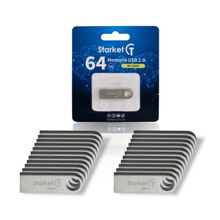 Foto 1 | Kit de 20 Memoria Usb Starket Sk-u3003 64gb 2.0 Plateado