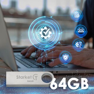 Foto 3 | Kit de 20 Memoria Usb Starket Sk-u3003 64gb 2.0 Plateado