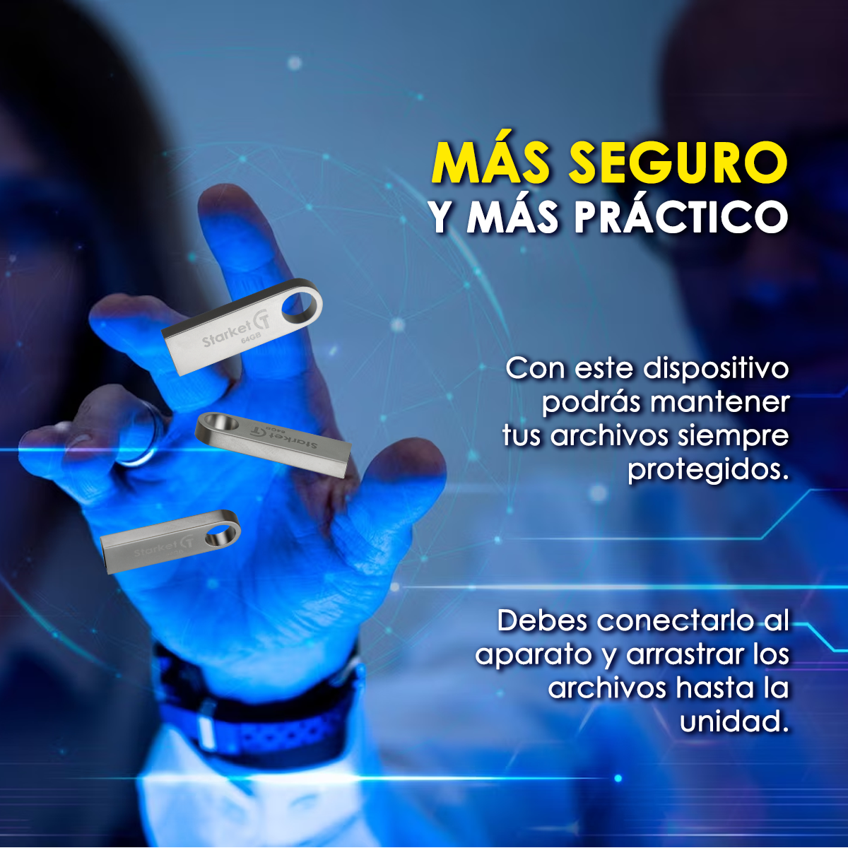 Foto 6 pulgar | Kit de 20 Memoria Usb Starket Sk-u3003 64gb 2.0 Plateado