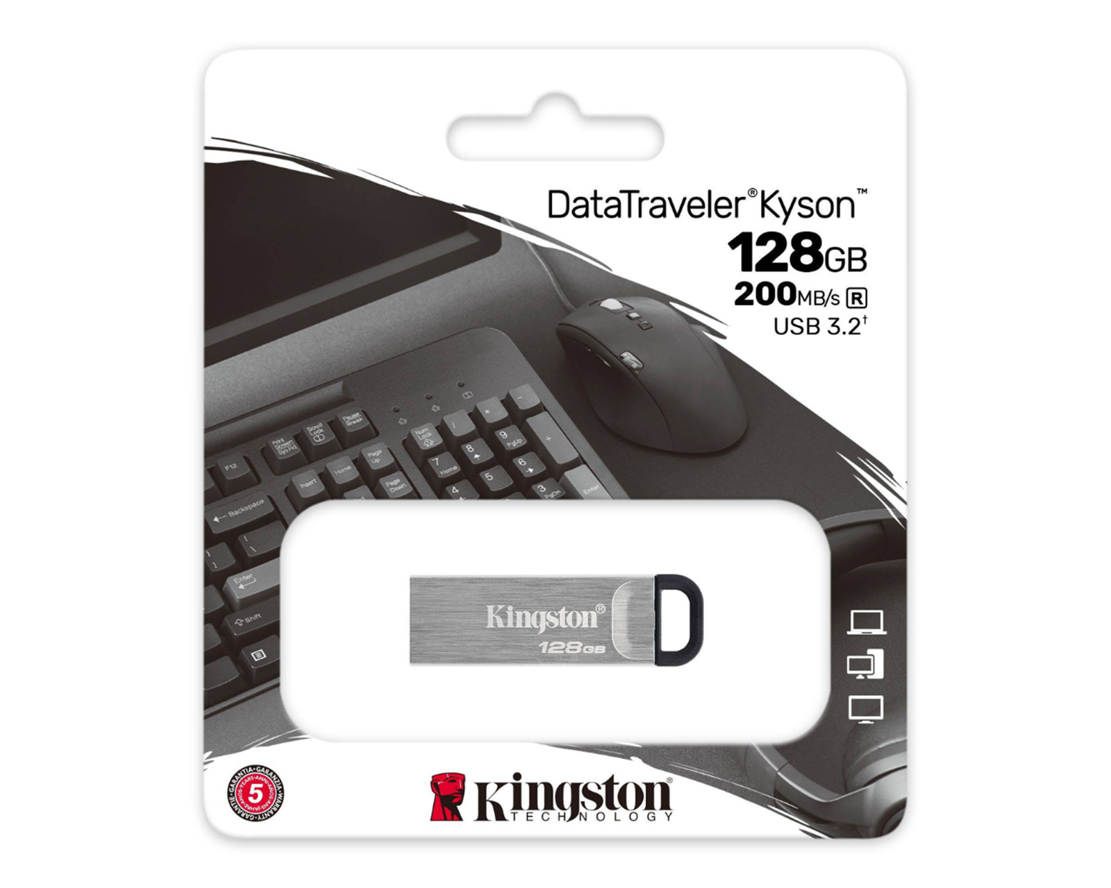 Foto 4 pulgar | Memoria Usb 128gb Kingston Kyson3.2 Dtkn/128gb