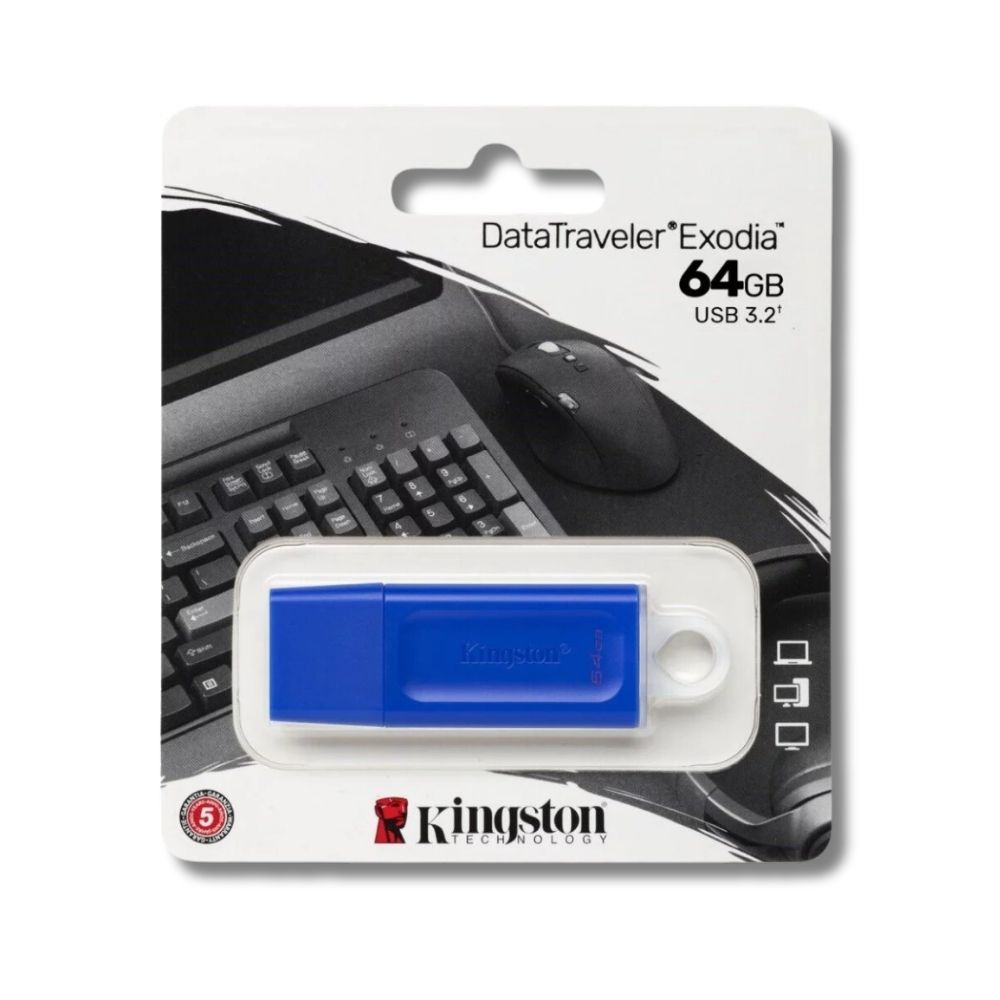 Foto 2 pulgar | Memoria USB Kingston 64 GB Exodia Azul