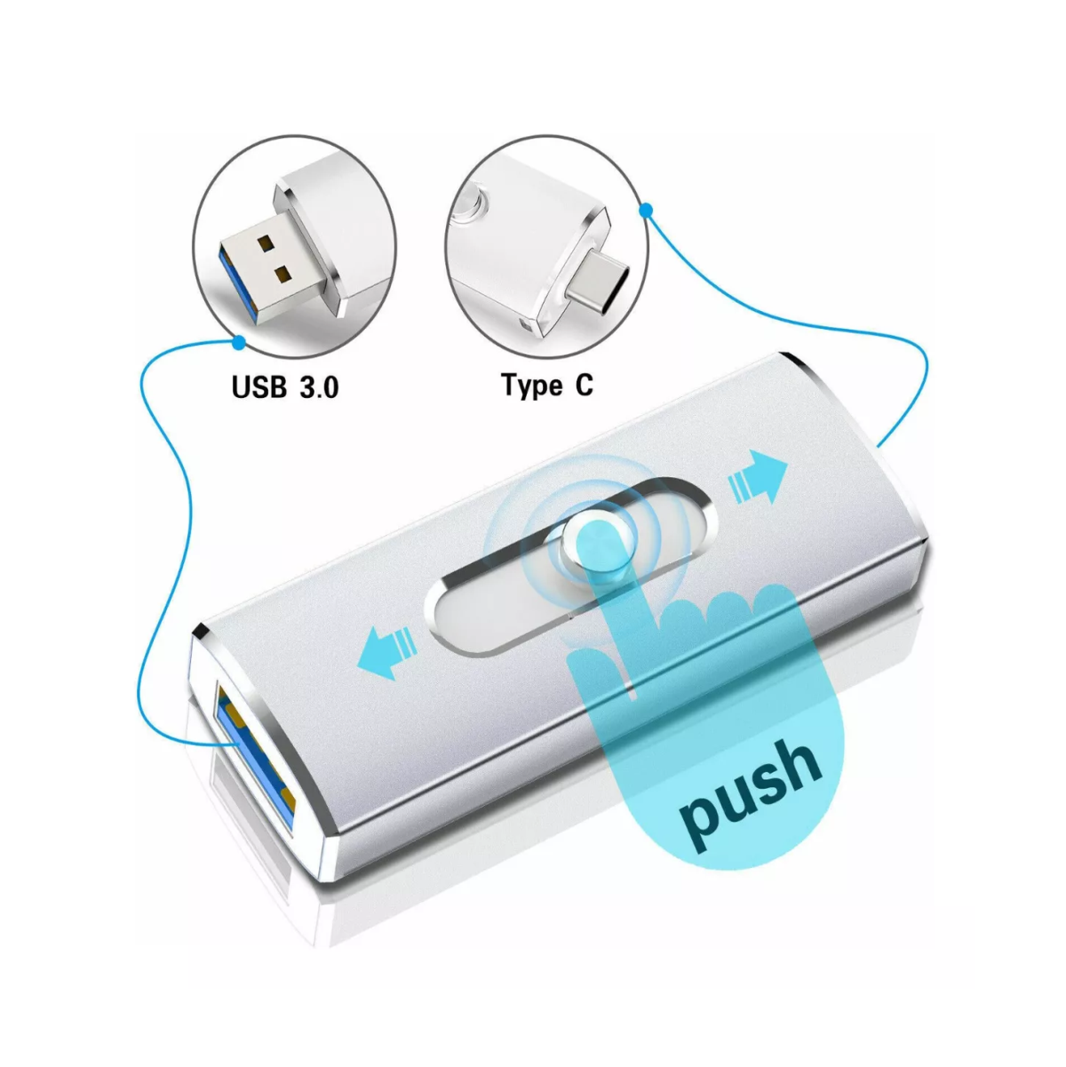 Foto 5 pulgar | Memorias Usb 3.0 128gb Gris