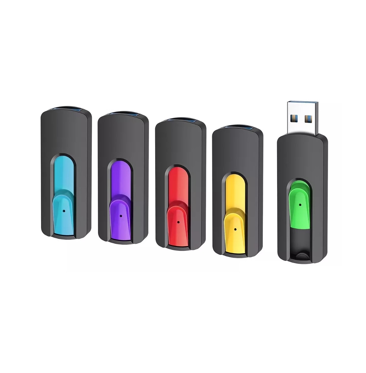 5 Piezas Memoria Usb 2.0 Topesel De 64 Gb, Negro $799