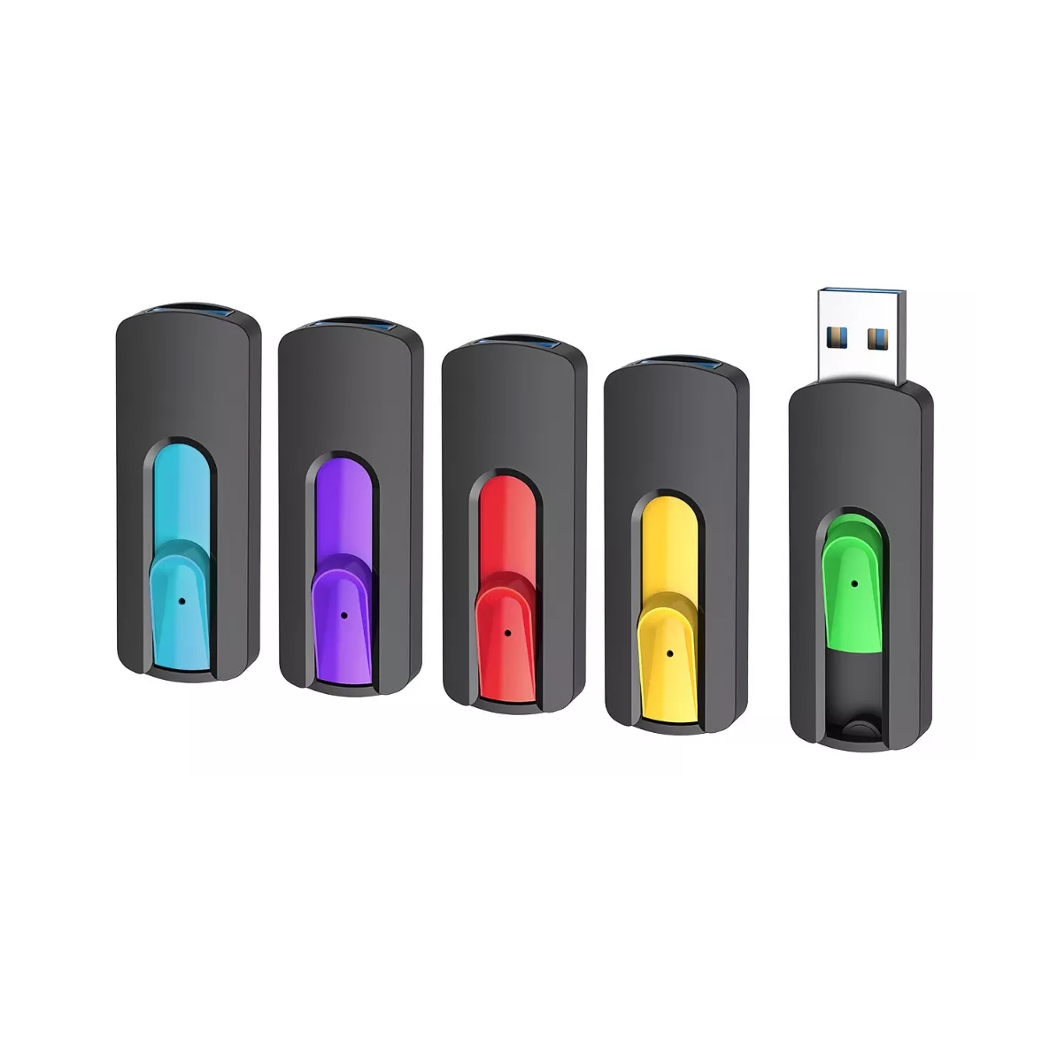 5 Piezas Memoria Usb 2.0 Topesel De 64 Gb, Negro