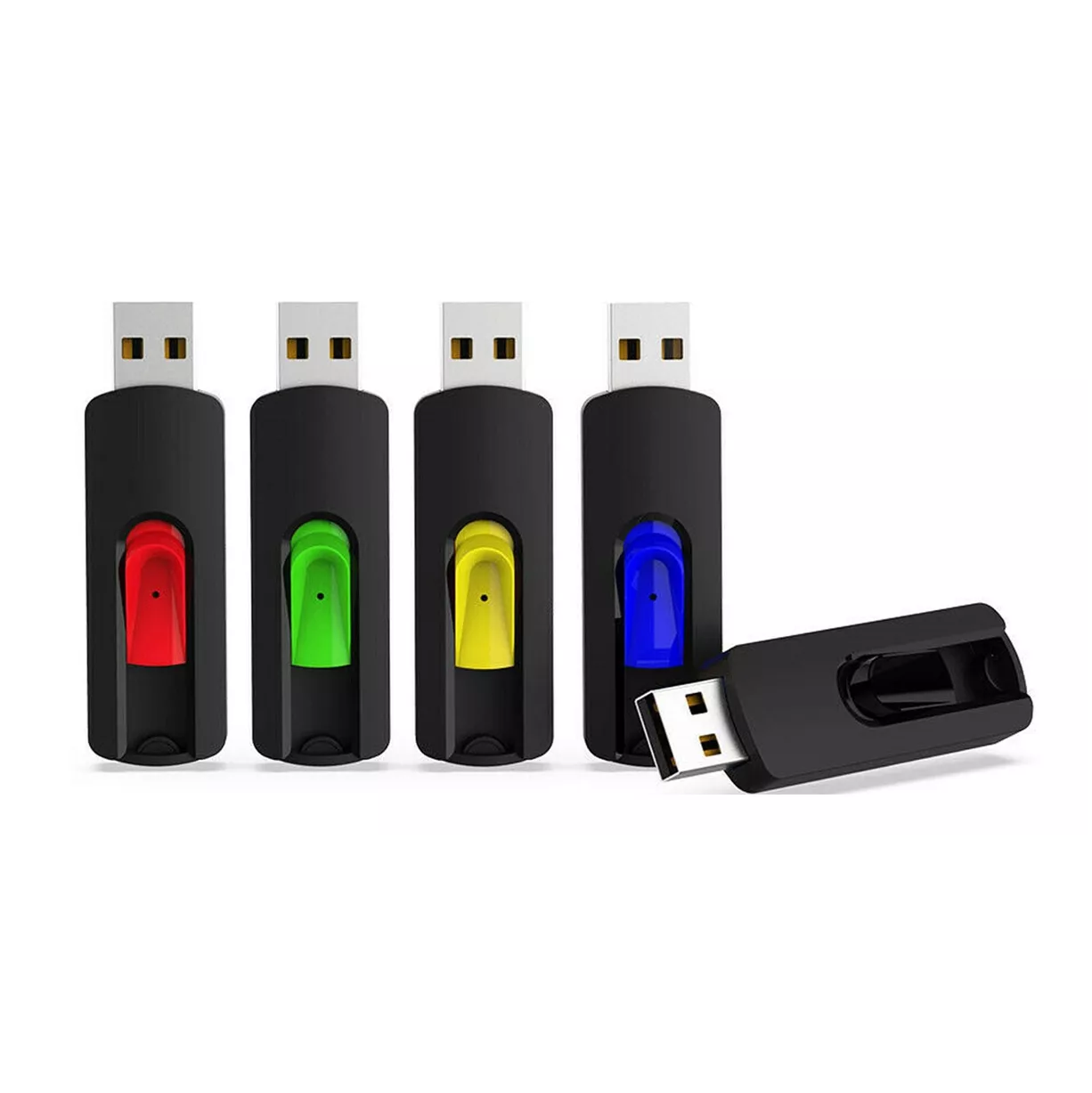 Foto 2 pulgar | Memorias USB 32 GB 2.0 Paquete de 5 Negro