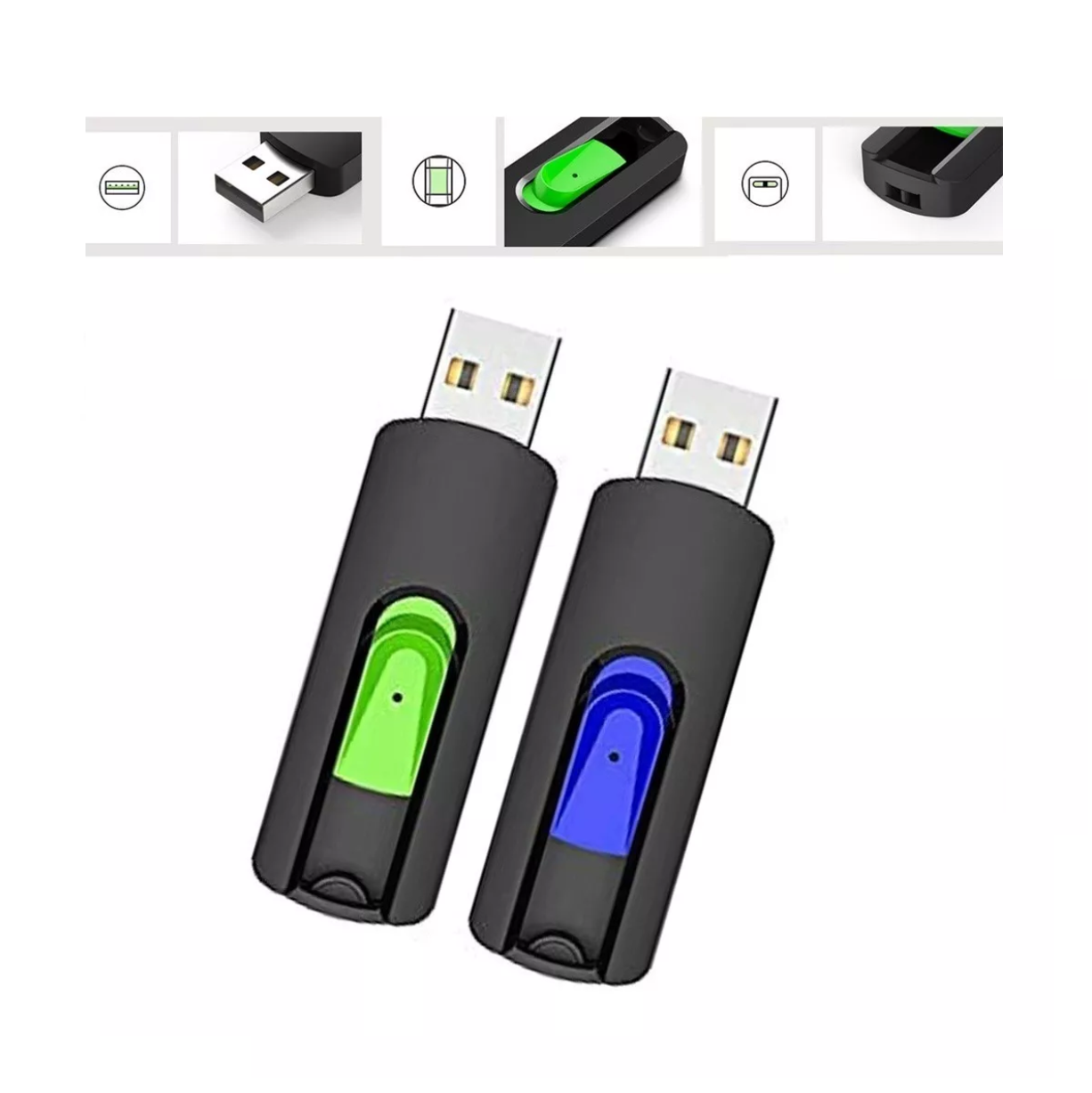 Foto 4 | Kit Memorias USB 2.0 Flash Belug Negras 20 Piezas