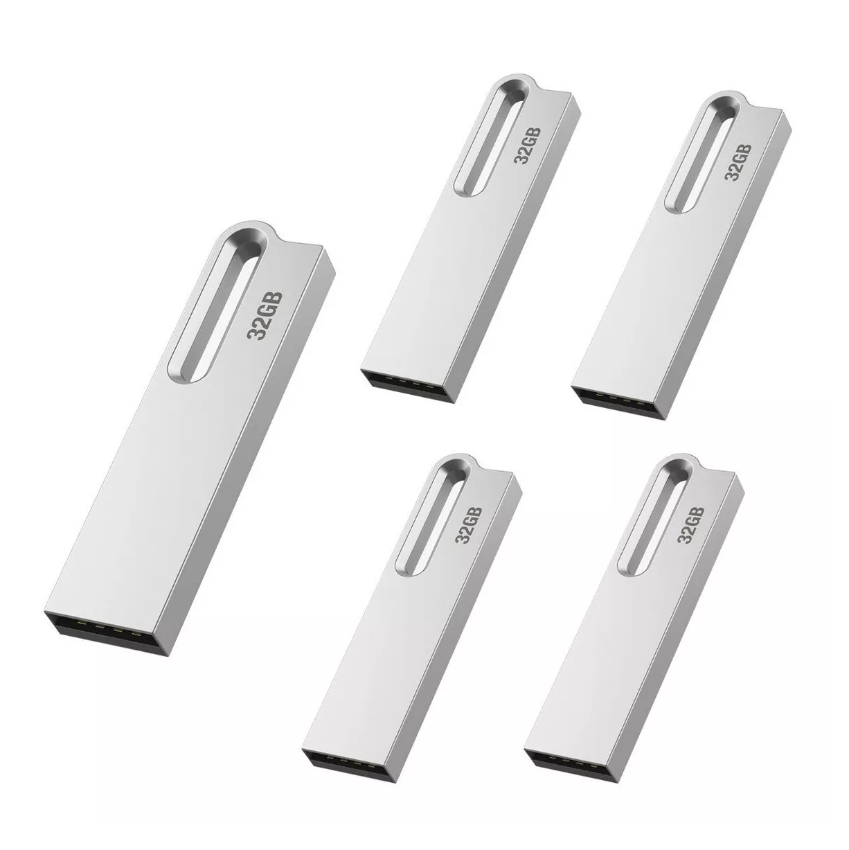 Foto 3 pulgar | Memorias USB 2.0 De 32gb Plateadas 5 Piezas Plata