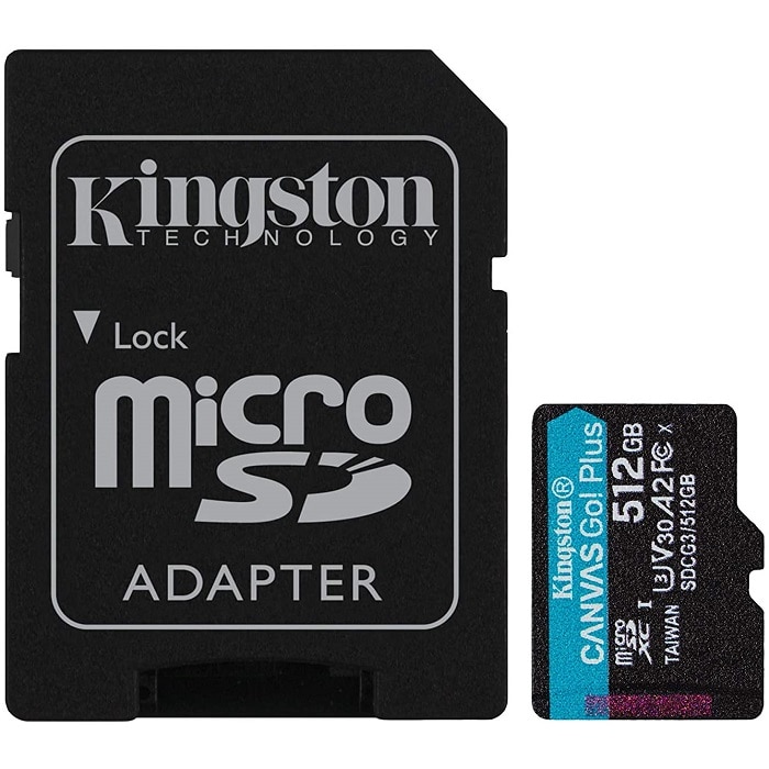 Memoria Microsd 512gb Kingston Sdxc Clase 10 Canvas Go! Plus con Adaptador Sdcg3/512gb $2,524