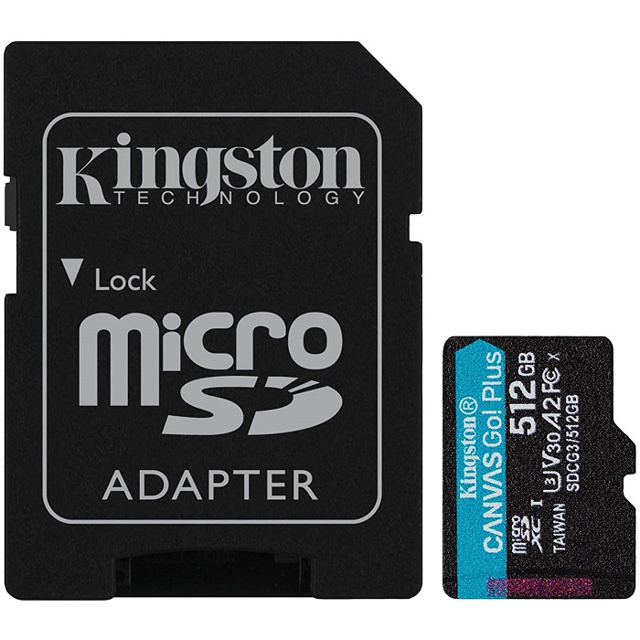Memoria Microsd 512gb Kingston Sdxc Clase 10 Canvas Go! Plus con Adaptador Sdcg3/512gb