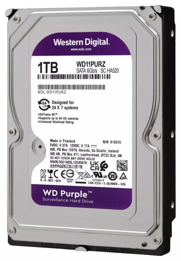 Foto 3 pulgar | Disco Duro Interno Western Digital Wd Purple Wd11purz 1tb Púrpura