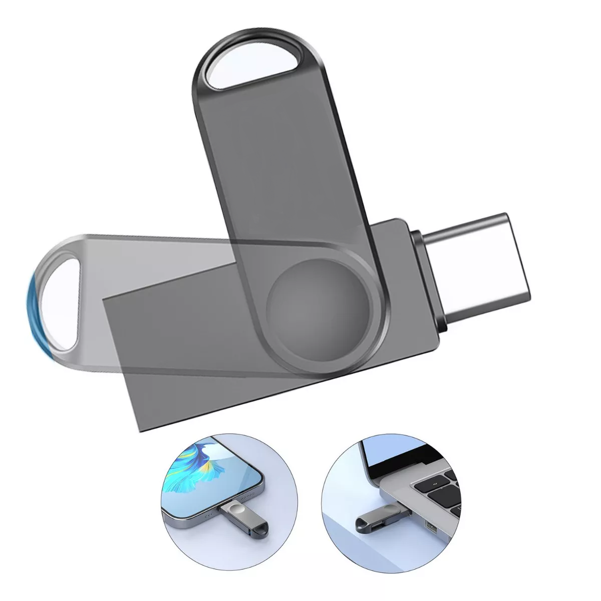 Foto 4 pulgar | Memoria Usb Tipo C Dual 128gb Eo Safe Imports Esi-15352 Gris