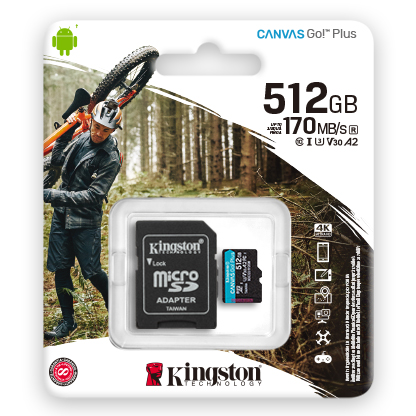 Foto 2 pulgar | Memoria Kingston Micro Sdxc Canvas Go Plus 4k 512gb Uhs-i U3 V3 Sdcg3512gb