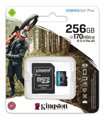 Foto 1 | Memoria Microsd Kingston Canvasgo Plus 256gb 4k U3 V30 170mb Sdcg3/256gb