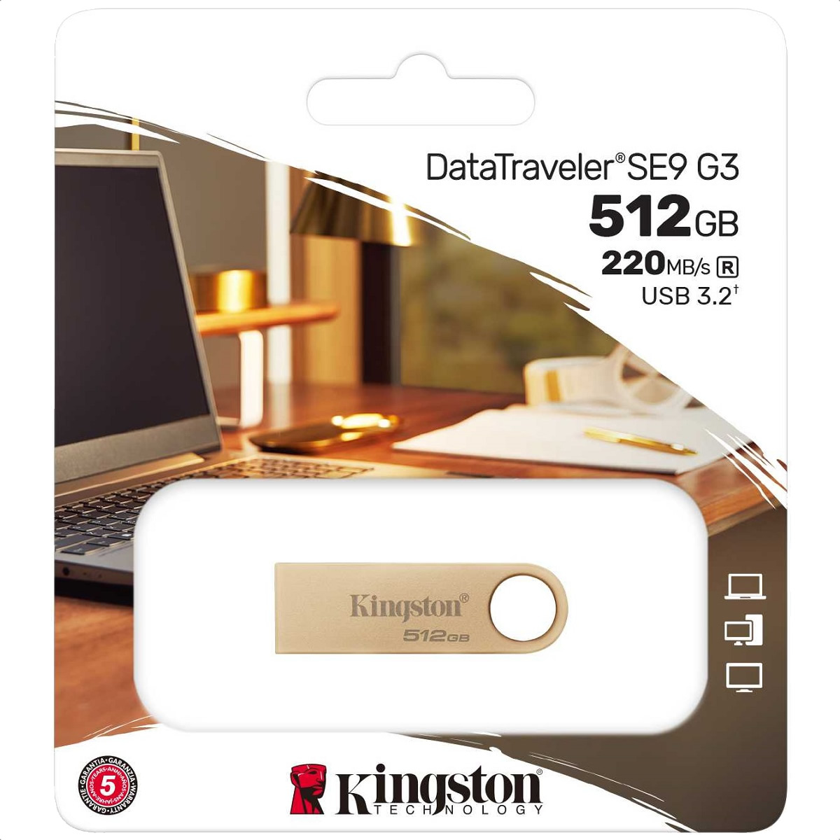 Foto 3 | Memoria Flash Usb 3.2 Kingston Datatraveler Se9 G3 512gb Dtse9g3/512gb