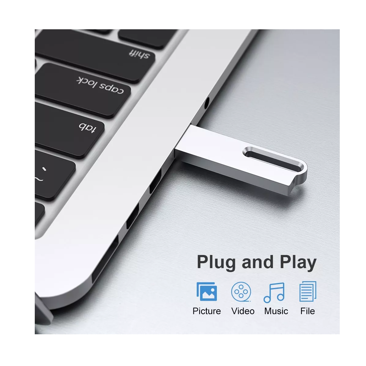 Foto 4 pulgar | Memorias Usb 2.0  De 16 Gb, 5 Piezas Eo Safe Imports Esi-16524 Plateado