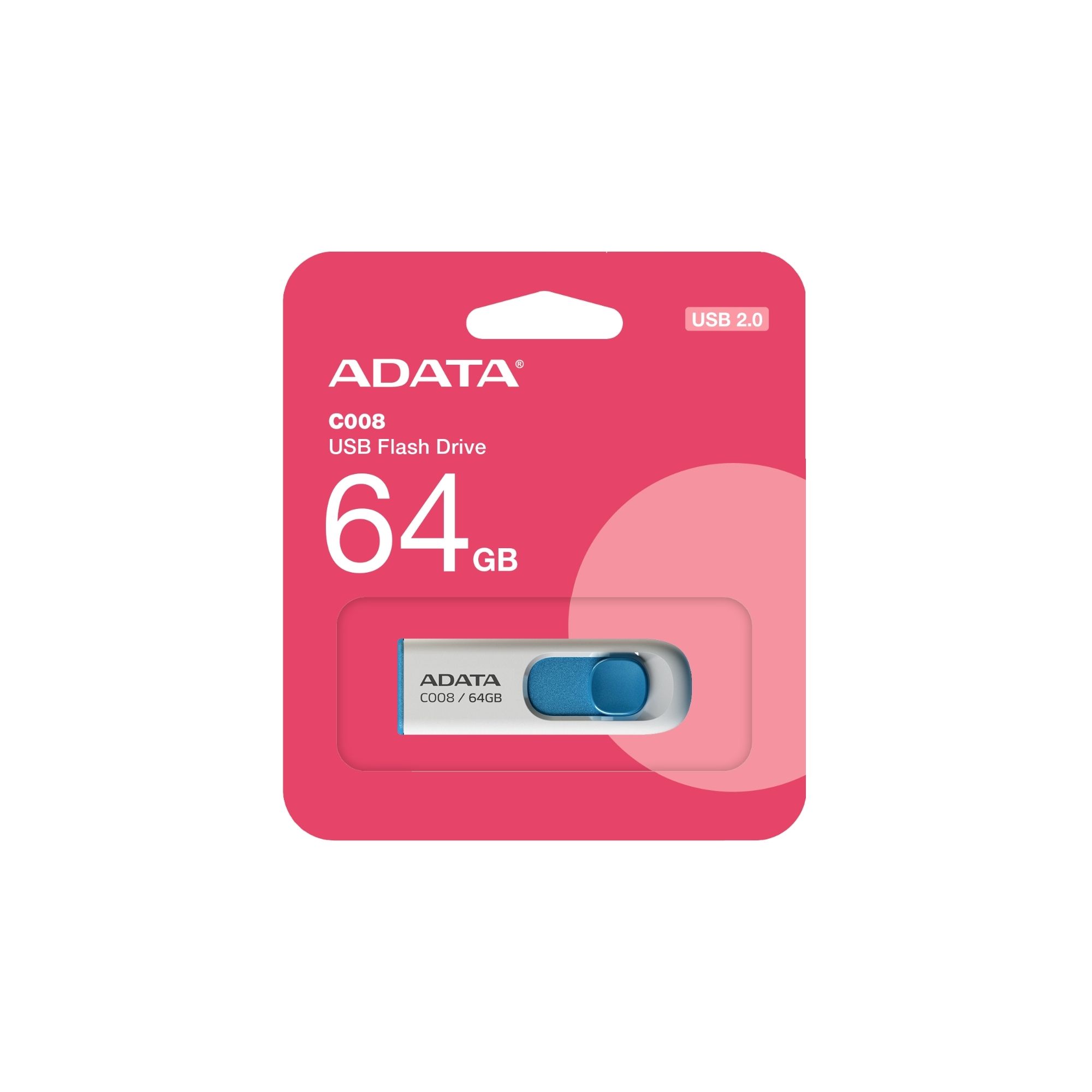 Foto 4 pulgar | Memoria Usb 2.0 De 64 Gb, Adata C008, Blanco