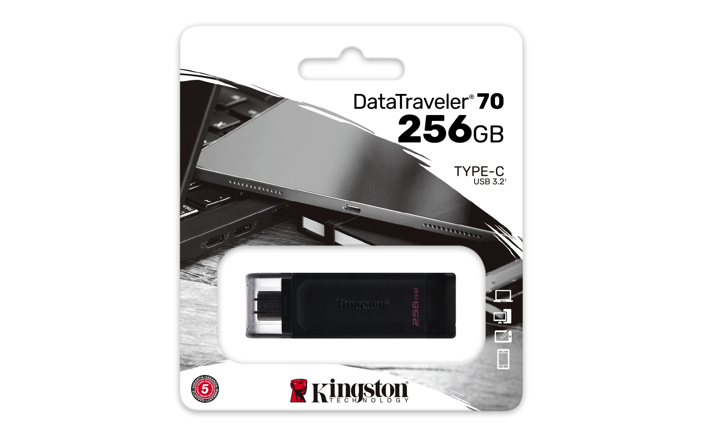 Foto 6 pulgar | Unidad Flash USB-c Kingston Datatraveler 70 256 gb USB 3.2 - Venta Internacional