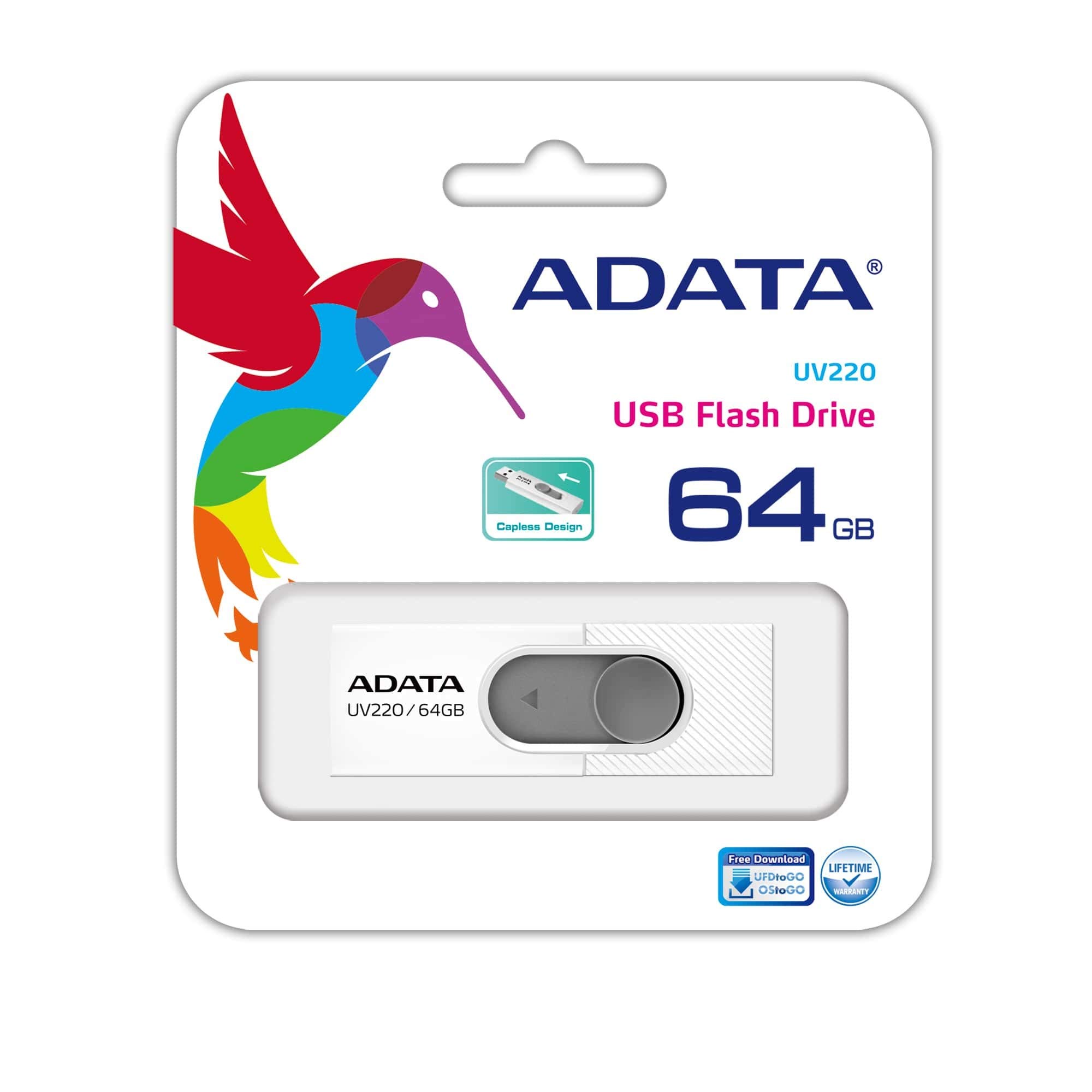 Foto 4 pulgar | Unidad Flash Usb Adata Uv220 64gb Usb 2.0 Blanco- Venta Internacional