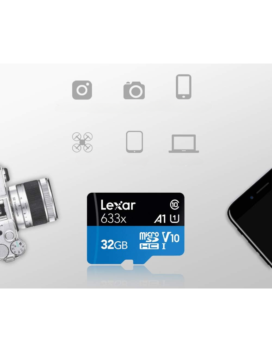 Foto 4 pulgar | Tarjeta Micro Sd 32 Gb Lexar 633x Mas Adaptador Sd Color Negro
