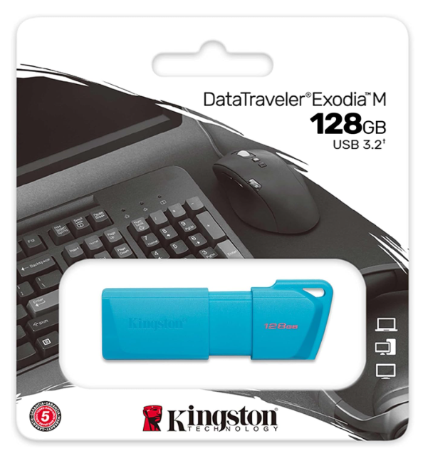 Memoria Usb 128gb Kingston Datatraveler Exodia Morado 3.2 Color Azul