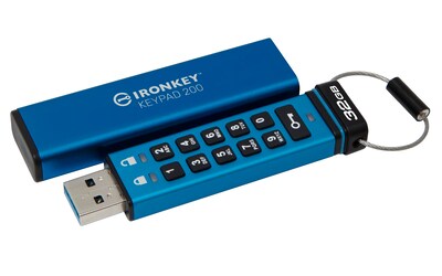 Foto 1 | Memoria Portátil Kingston con Teclado USB Cifrado Ironkey 200 32 GB Azul - Venta Internacional