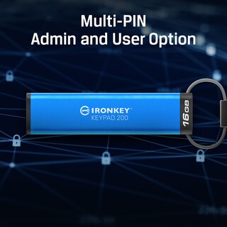 Foto 4 | Memoria Portátil Kingston con Teclado USB Cifrado Ironkey 200 32 GB Azul - Venta Internacional
